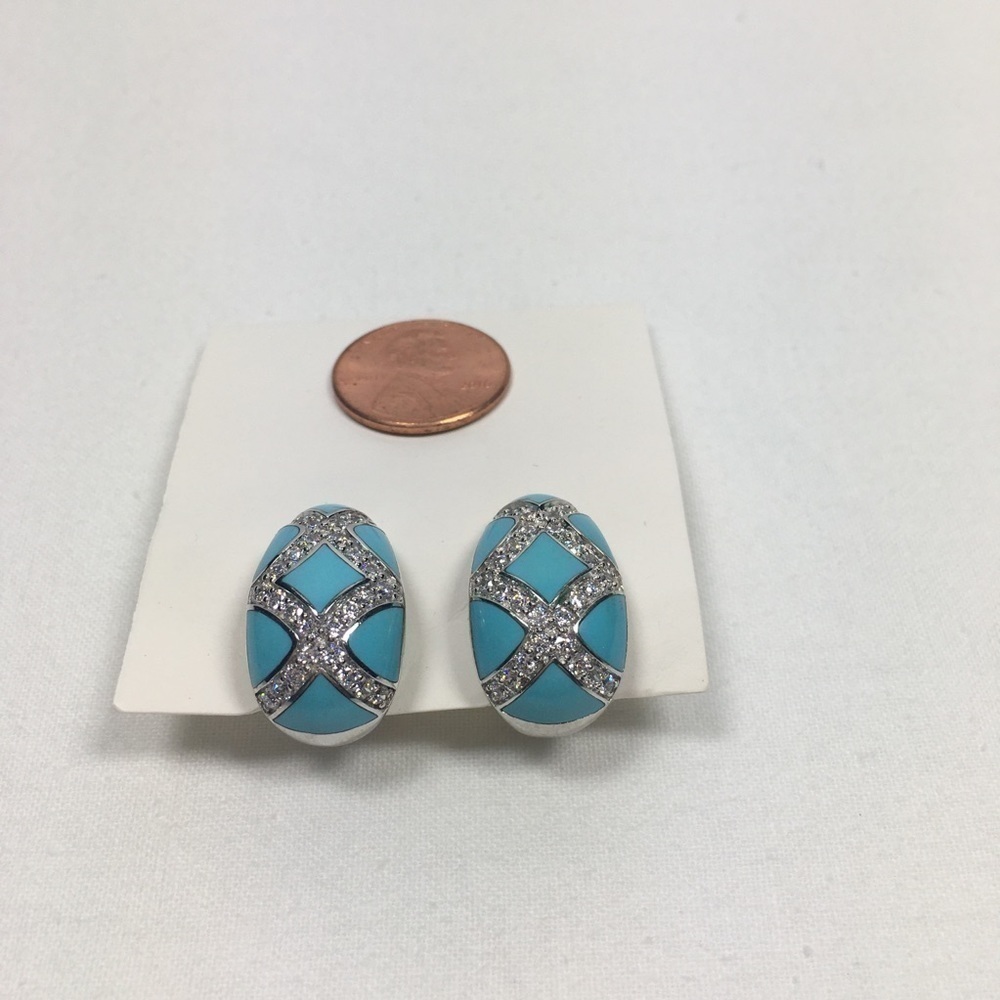 sterling Silver Diamonique Dome Earrings QVC Eric